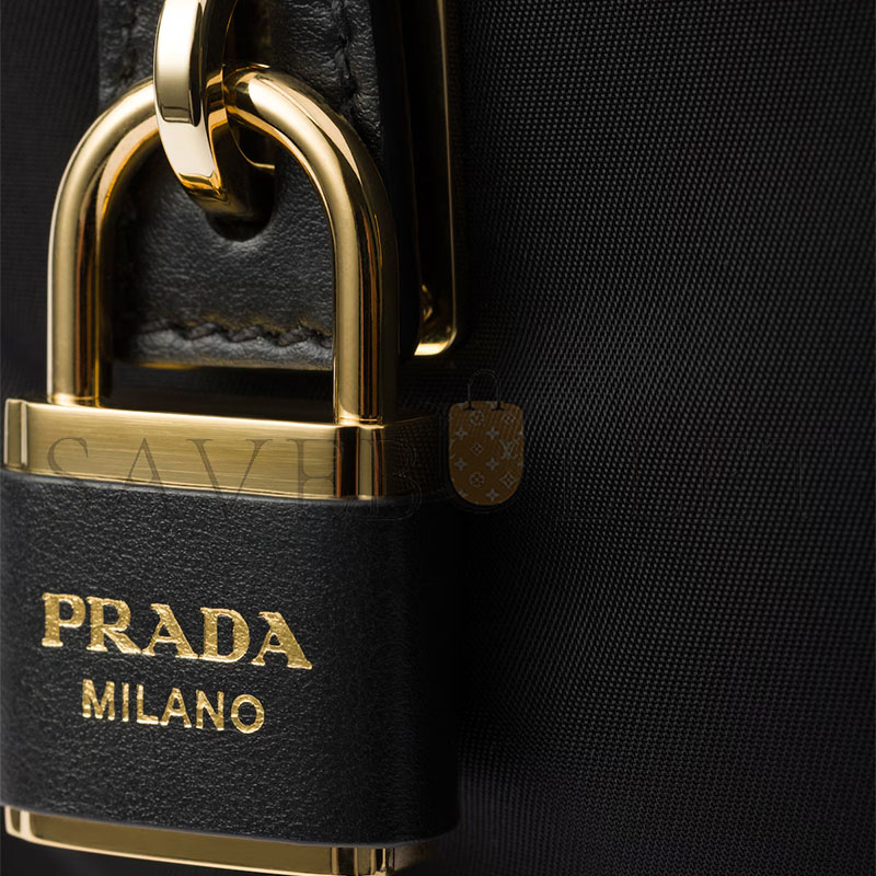 Pra*a small re-nylon and leather shoulder bag 1bc234 (27*13*4cm)